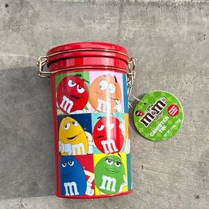 M&M'S Red Tin Canister with Multi-Colored M&M Characters